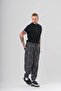 Jacquard Pattern Elastic Waist and Leg Pleated Baggy Shalwar - 5