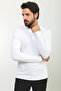 Plain Slim Fit Polo Neck Long Sleeve Men's T-Shirt Ecru - 36765.22K - 3
