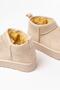 Ndr-2850 Beige Suede Fur Lined Winter Closed Toe Women's Casual Slippers - 5