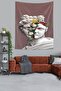 Floral Sculpture Head Stain Resistant Fabric Wall Cover Wall Carpet Tapestry