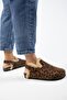 (Holly 2 Furry Leopard) Women's Genuine Leather Sabo Taba Sandals with Belt Buckle - 6