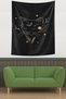 Cute Cat Sleeping in Moonlight Stars Stain Resistant Fabric Wall Cloth Wall Tapestry Tapestry - 2