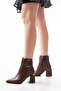 Dnz-400 Brown Buckle Accessory Heeled Zippered Daily Women's Boots