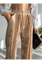 Women's Loose Wide Leg Velvet Sweatpants with Double Pockets - 4