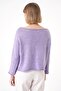Women's Soft Textured Comfortable Fit Boat Neck Knitwear Sweater Lilac 25W3015 - 3