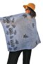 Blue Color Traditional Patterned Cotton Handmade Shawl Scarf - 3