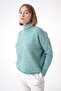 Women's Soft Textured Oversize Turtleneck Knitwear Sweater Mint 25W3014