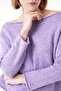 Women's Soft Textured Comfortable Fit Boat Neck Knitwear Sweater Lilac 25W3015 - 4