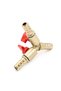 Fashion 3 Way Tee Brass Y Shut off Ball Valve 3/8" 10mm Barb Fuel Gas Oil / Valve Clam3 - 5