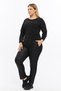 Leather Detailed Large Size Tracksuit Set - 2