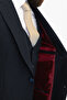 Plain Navy Blue Slim Fit Wide Collar Wool Classic Men's Suit - 5