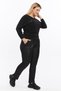 Leather Detailed Large Size Tracksuit Set - 3