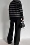 Dark Black Premium Yarn Sweater Trousers Double Knitwear Set - 8