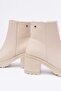 767-3020 Beige Zippered Thick Heeled Daily Women's Boots - 3