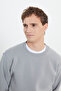 Men's Gray Warm Cotton 3 Thread Inside Fleece Tracksuit Set Standard Fit Bottom Top with Pockets 2-Piece - 4