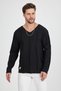 V-Neck Stripe Detailed Filthy Cut Long Sleeve T-Shirt - 5
