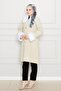 Coat with Fur Detail on Collar and Sleeves - Stone - 3
