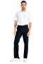 Men's Navy Blue Pocketed Casual Chino Regular Cut Lycra Canvas Trousers