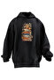Black Unisex Premium Cotton - 3 Thread Printed Book Dozen Hooded Sweatshirt