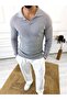 Pullover Slim Fit Polo Collar Ribbed Soft Textured Non-Pilling Sweatshirt - 3