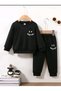 Children's Crew Neck Long Sleeve 2-Piece Top and Bottom Set