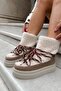 Iglo Beige Furry Winter Women's Boots - 5