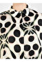 Satin Black Geometric Patterned Tunic - Ecru Refka - 4