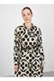 Satin Black Geometric Patterned Tunic - Ecru Refka - 2
