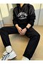 3 Thread Sunshine 1988 Sweatshirt Sweatpants Jogger - Black Printed Sweatpants Set with Hoodie - 6