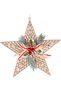 Christmas Ornament, Star, New Year's Decorated, Bell, Berries, Glitter, Gold - 25 cm