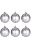 Christmas Ornament, Christmas Ball, Silver - Pack of 6, 8 cm