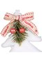 Christmas Ornament, Pine Tree Figure, White - Set of 3, 9X14 cm - 3