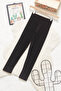 Girl's Black Ribbed Plain Velvet Tights 19721 - 5