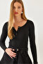 Women's Black Snap Fastener Camisole Blouse 2436 60351045