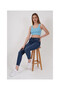 23256429 Knitwear Zebra Patterned Square Neck Crop Undershirt Blue - 3