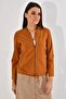 20022364 Slim Gabardine Skirt Lace-Up College Coat Cinnamon - 5