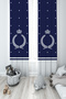 BABY AND KIDS ROOM Wreath Crown Patterned 2 Wings Background Curtain