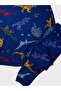 Boy's 100% Cotton Navy Blue Dinosaur Print Long Sleeve Winter Pajamas Set - 3
