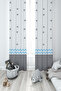 BABY AND KIDS ROOM Gray Blue Star Patterned 2 Wing Background Curtain