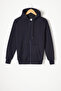 Navy Blue Three Thread Rose Gold Hooded Children's Cardigan 16766