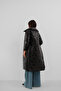 Belted Patent Leather Black Puffer Maxi Coat - 6