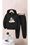 Kids Cats Printed Top and Bottom Tracksuit Set