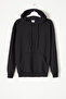 Black Kangaroo Pocket Hooded Unisex Kids Sweatshirt 16780