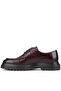 - Claret Red Croco Leather Lace-Up Men's Casual Shoes 250-1615 - 3