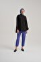 High Waist Purple Blue Carrot Trousers - Ort2518 - 2