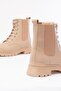 2051-298 Beige Flat Heeled Lace up Elastic Daily Women's Boots - 5