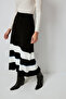 Stripe Knit Skirt with Elastic Waist