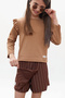 Brown Striped Girls' Suit with Shorts, Skirts, Flounces and Badi 18272 - 3