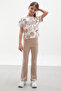 Beige Cherry Printed Girl's Suit with Spanish Leg Tights 17993