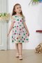 Cream Heart Printed Short Sleeve Girls' Dress 18782